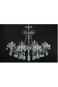 Хрустальная люстра SVLIGHT восьмирожковая A21C21/8 хром+белый